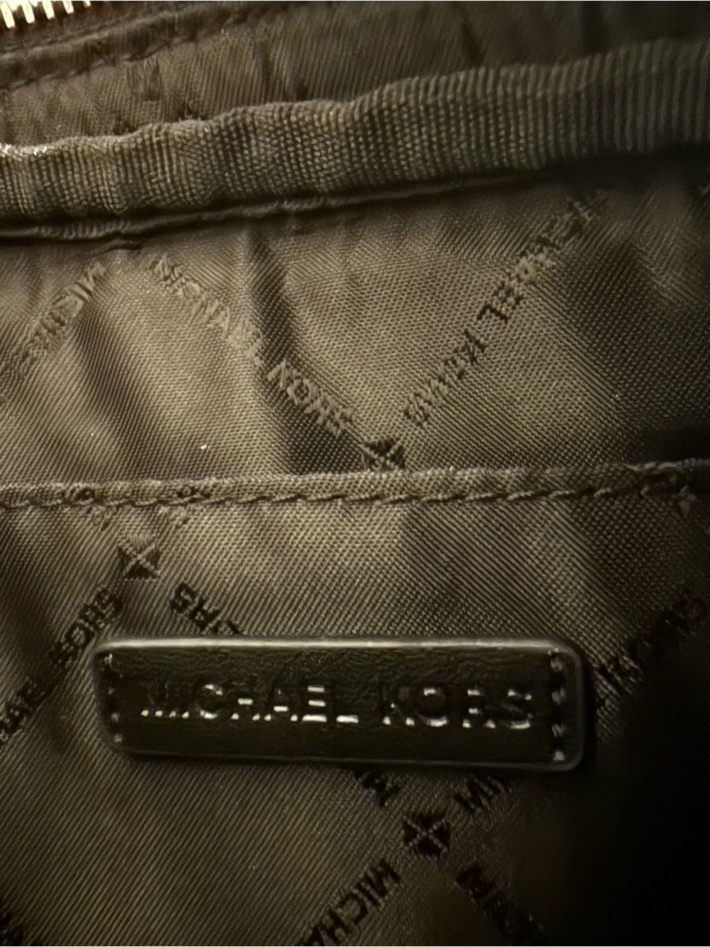 Michael Kors Black Monogram Crossbody Mini Bag - Picture 2 of 3
